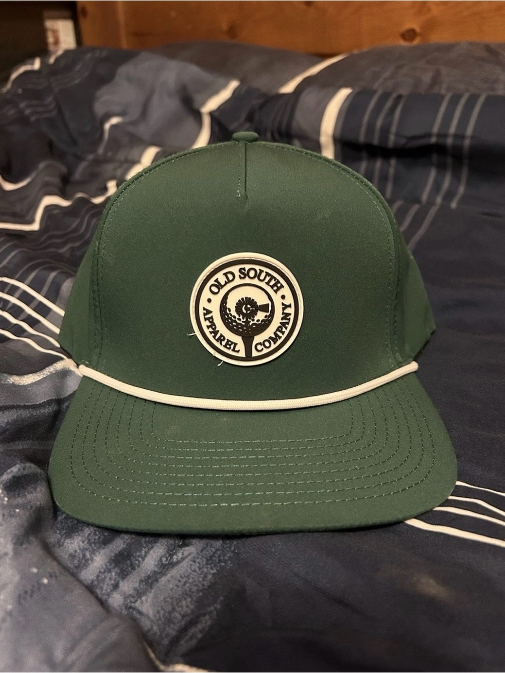 Old South Green Snapback Hat with White Trim